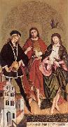 STRIGEL, Hans II Sts Florian, John the Baptist and Sebastian wr oil on canvas